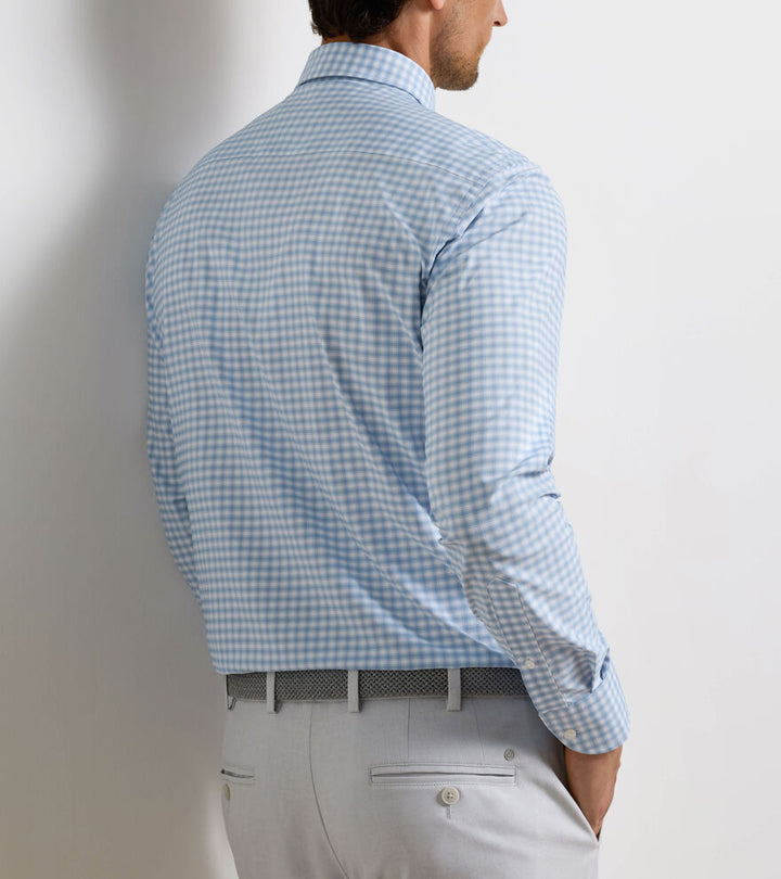 Peter Millar Lewis Performance Twill Sport Shirt: Cloudy Blue