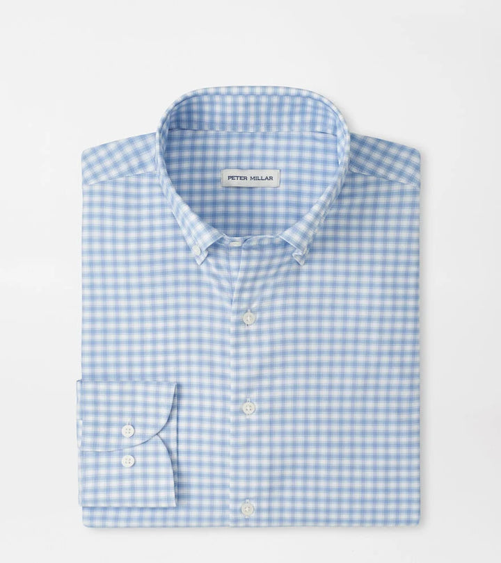 Peter Millar Lewis Performance Twill Sport Shirt: Cloudy Blue