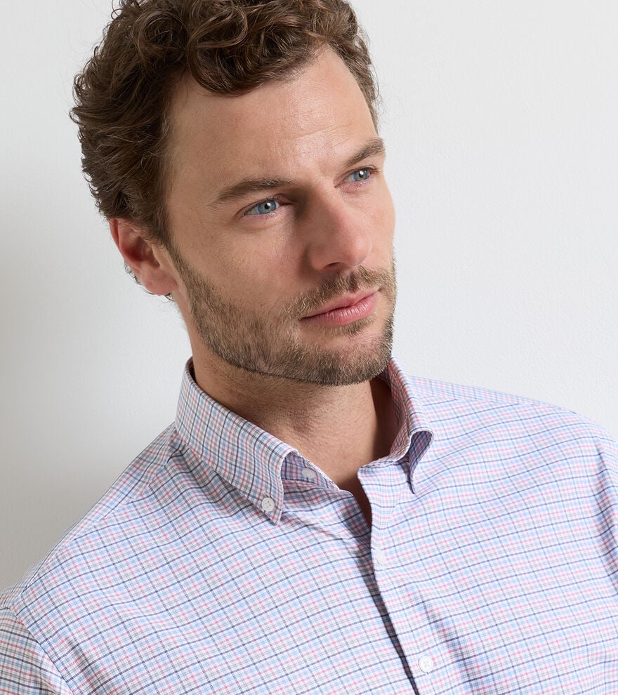 Peter Millar Casey Performance Twill Sport Shirt: Navy