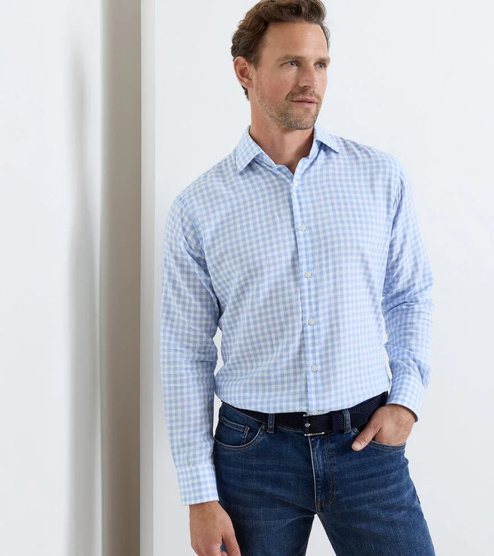 Peter Millar Breeze Cotton Lyocell Sport Shirt: Bluebird