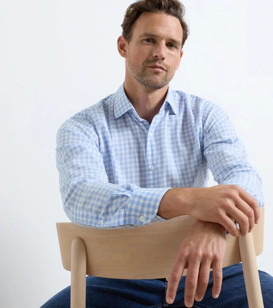 Peter Millar Breeze Cotton Lyocell Sport Shirt: Bluebird