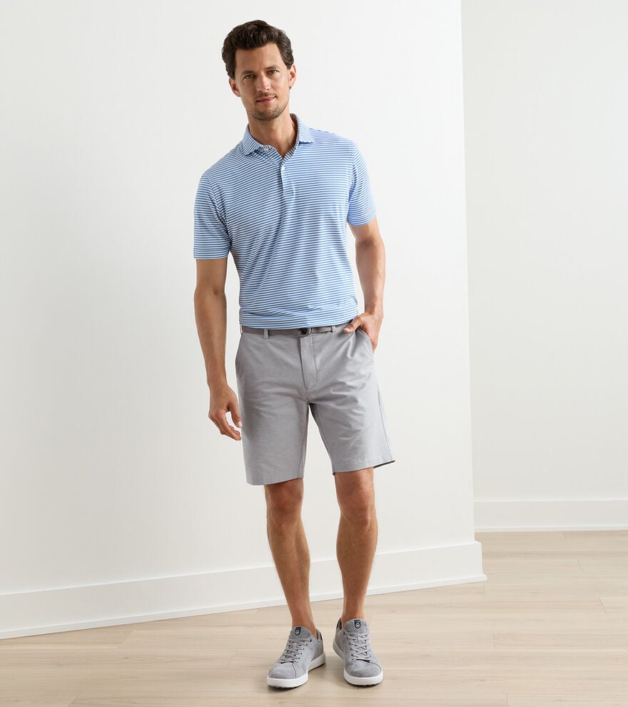 Peter Millar Crown Crafted Surge Linen-Blend Performance Short: Gale Grey