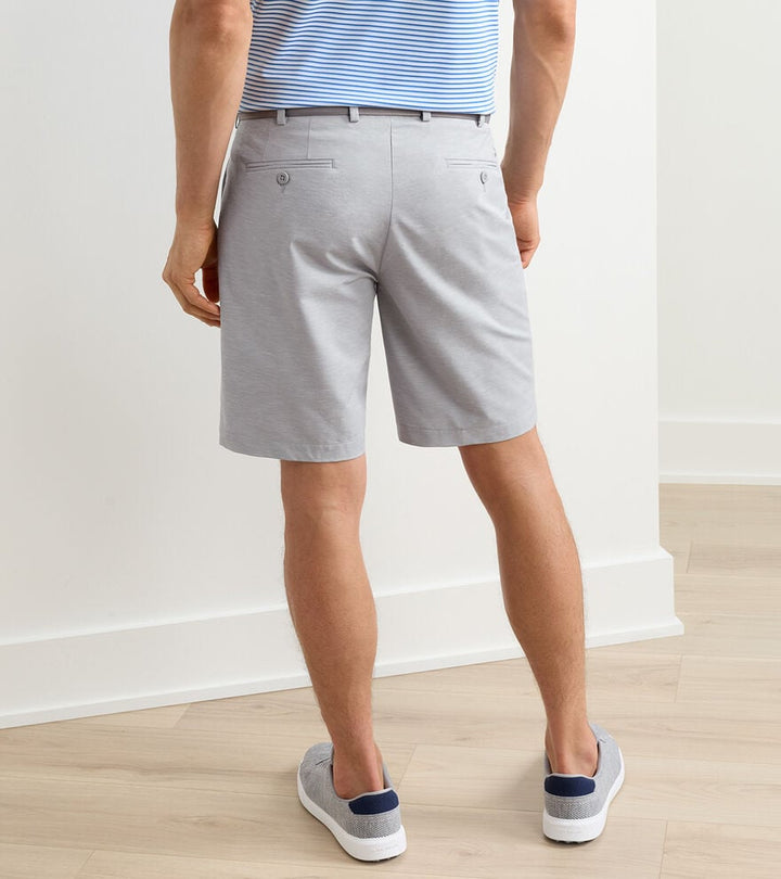 Peter Millar Crown Crafted Surge Linen-Blend Performance Short: Gale Grey