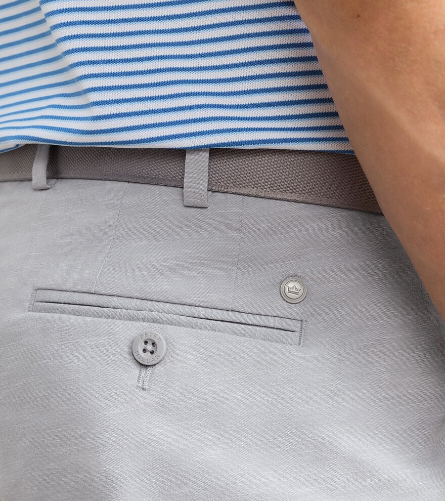 Peter Millar Crown Crafted Surge Linen-Blend Performance Short: Gale Grey