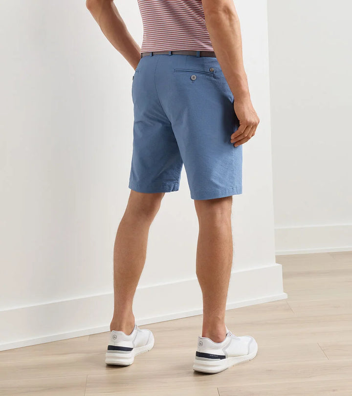 Peter Millar Crown Crafted Matlock Seersucker Performance Short: Storm