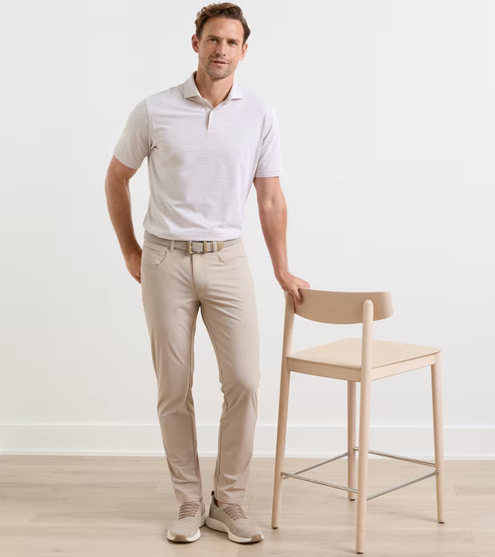 Peter Millar Bingham Performance Five-Pocket Pant: Khaki
