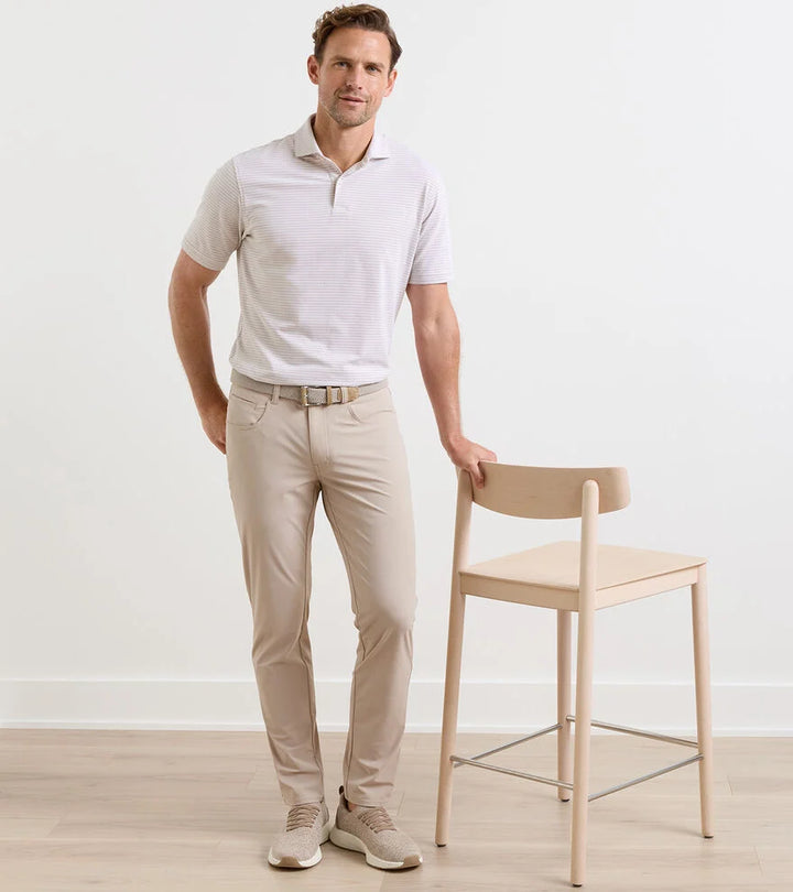 Peter Millar Bingham Performance Five-Pocket Pant: Khaki