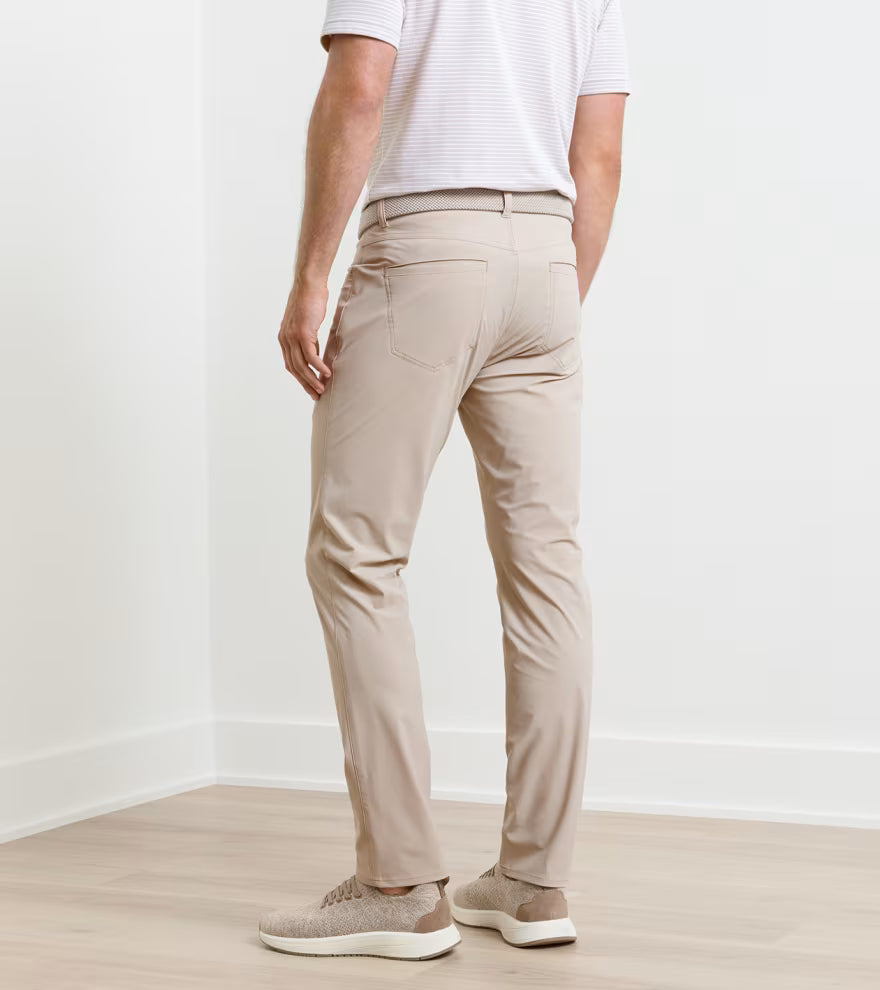 Peter Millar Bingham Performance Five-Pocket Pant: Khaki