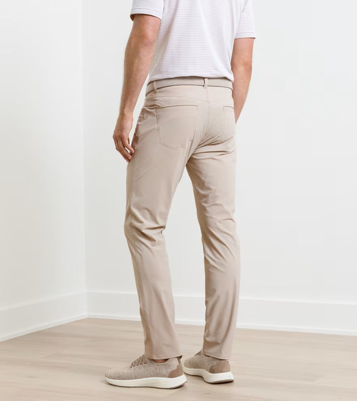 Peter Millar Bingham Performance Five-Pocket Pant: Khaki