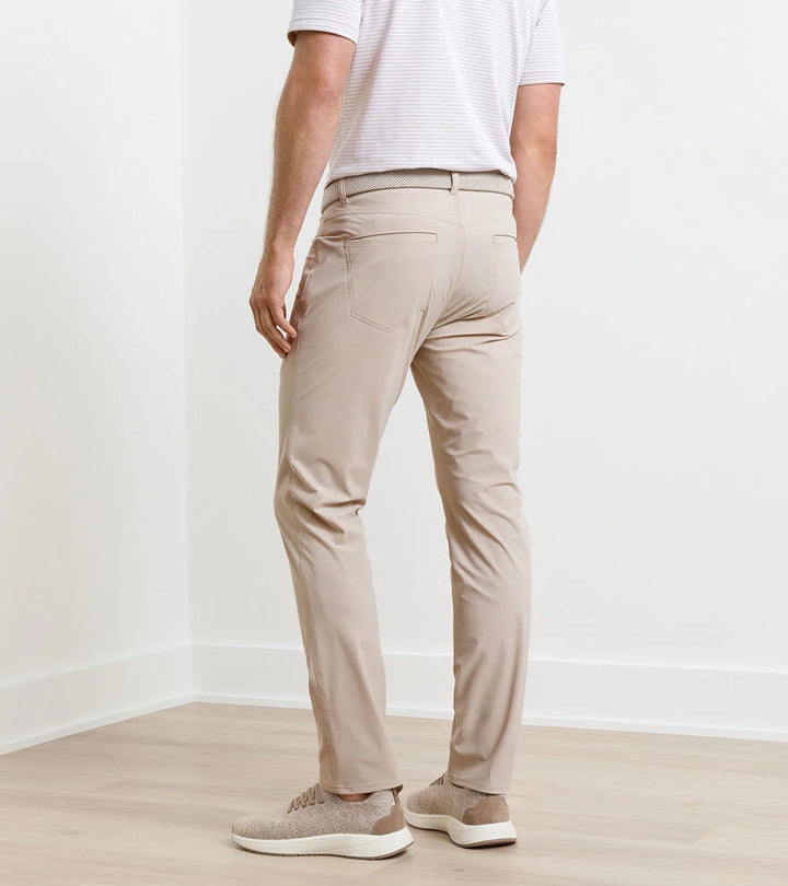 Peter Millar Bingham Performance Five-Pocket Pant: Khaki
