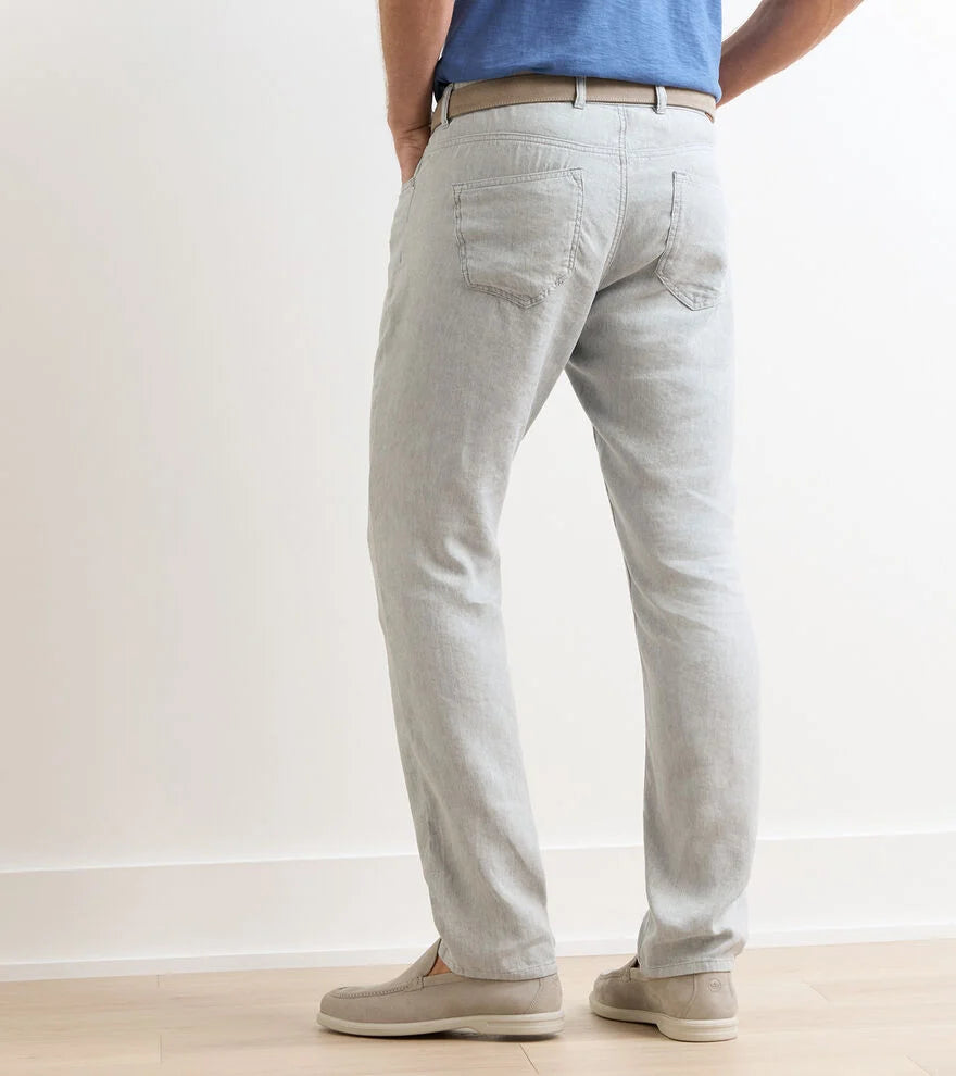 Peter Millar Crown Crafted Hampton Twill Five Pocket Pant: British Grey