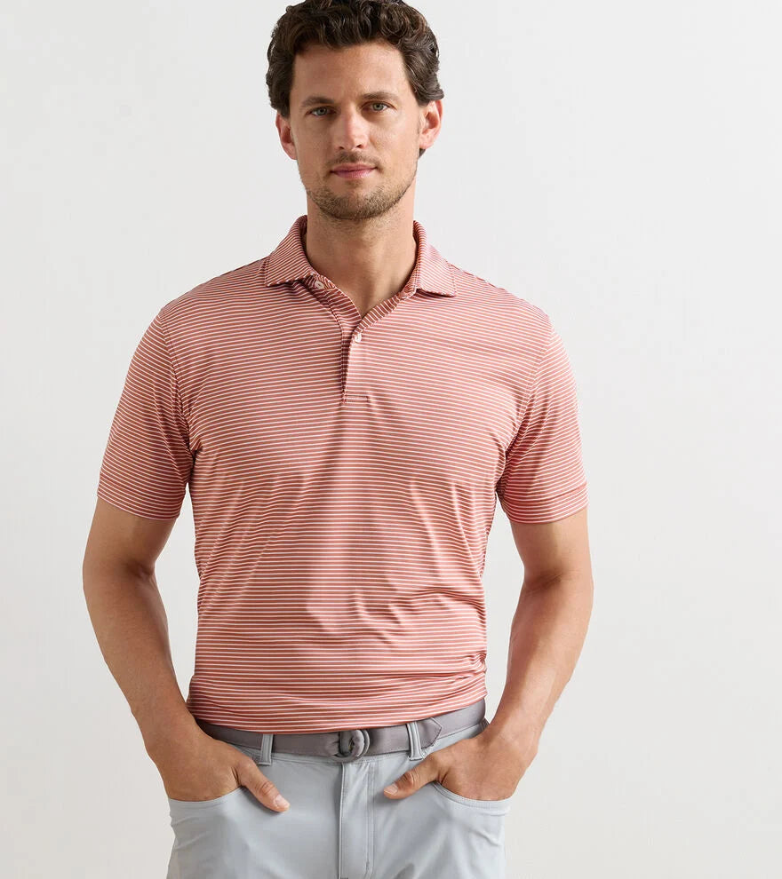 Peter Millar Crown Crafted Ballad Performance Jersey Polo: Faded Scarlet