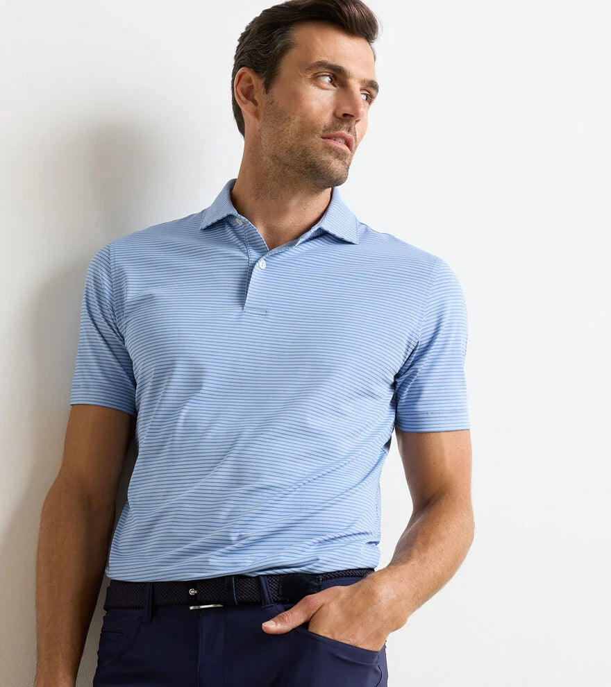 Peter Millar Crown Crafted Ballad Performance Jersey Polo: Iris Mist