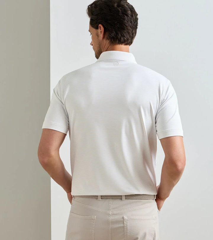 Peter Millar Crown Crafted Ballad Performance Jersey Polo: White/Truffle