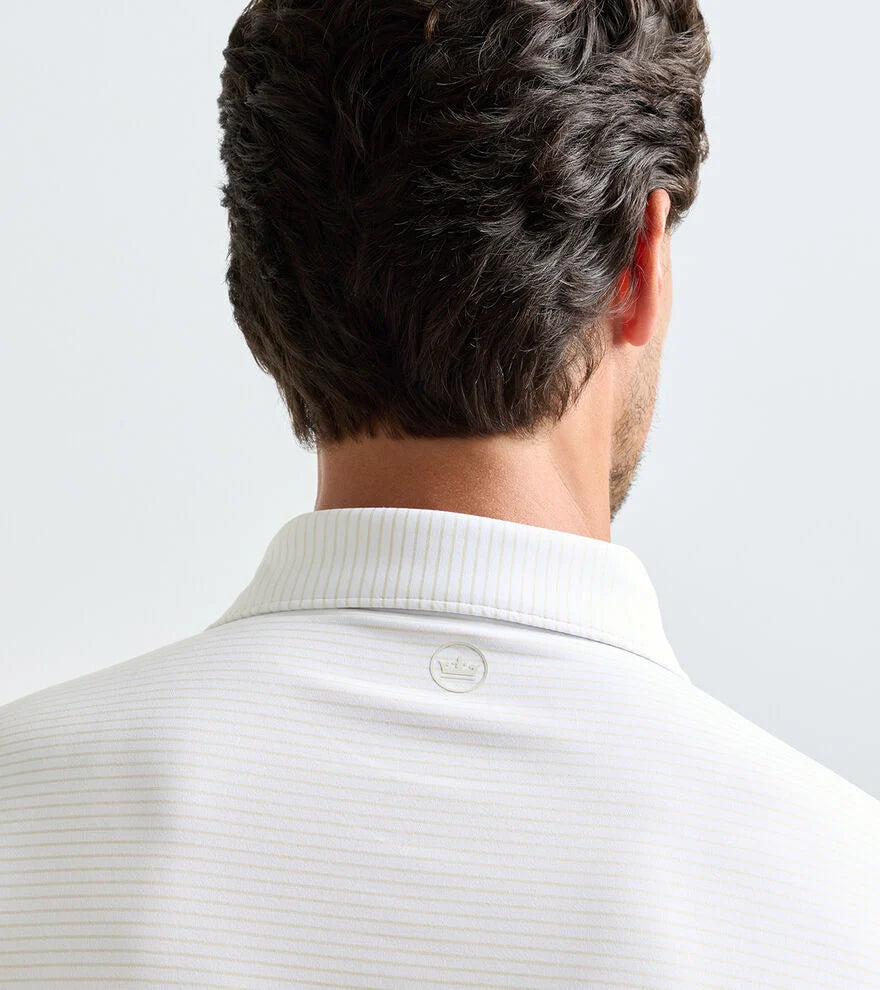 Peter Millar Crown Crafted Ballad Performance Jersey Polo: White/Truffle