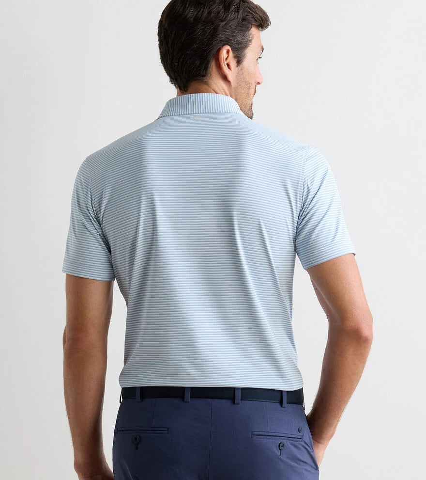 Peter Millar Crown Crafted Ensemble Performance Jersey Polo: White/Light Willow