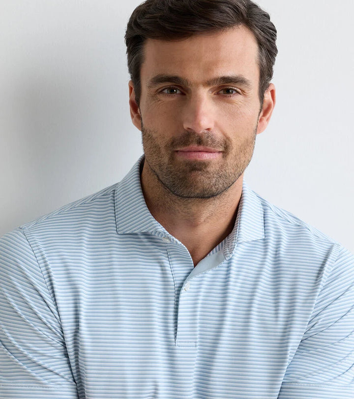 Peter Millar Crown Crafted Ensemble Performance Jersey Polo: White/Light Willow