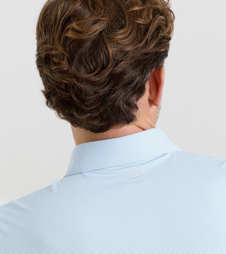 Peter Millar Crown Crafted Treble Performance Jersey Polo: Blue Brisk