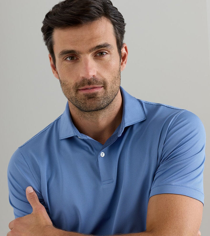 Peter Millar Crown Crafted Treble Performance Jersey Polo: Dusk Blue