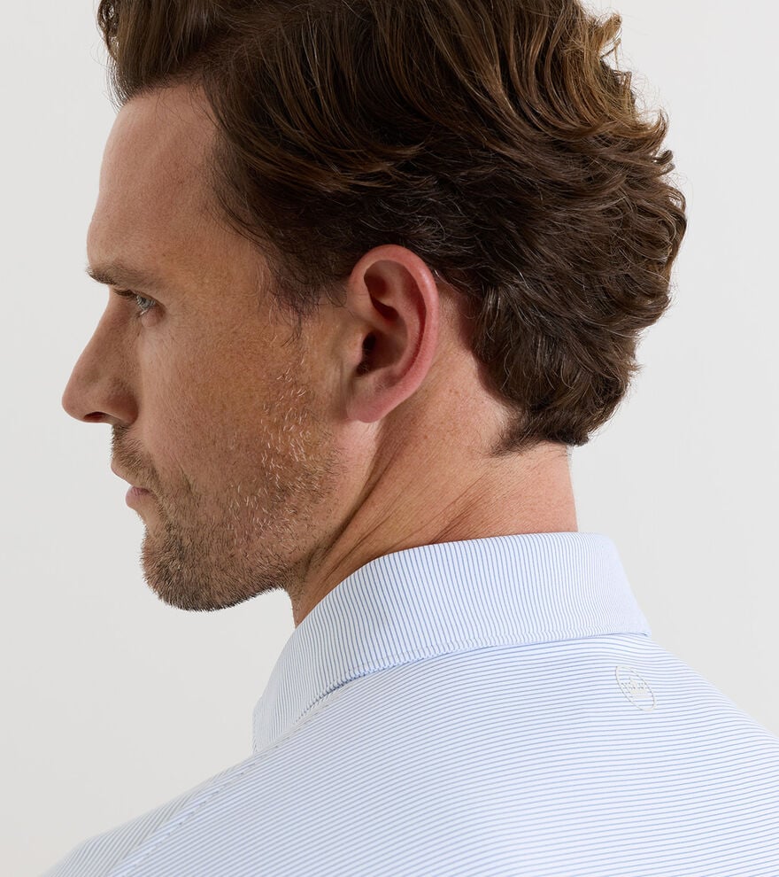Peter Millar Crown Crafted Treble Performance Jersey Polo: White