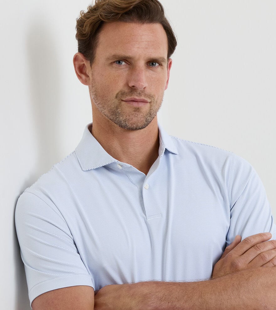 Peter Millar Crown Crafted Treble Performance Jersey Polo: White