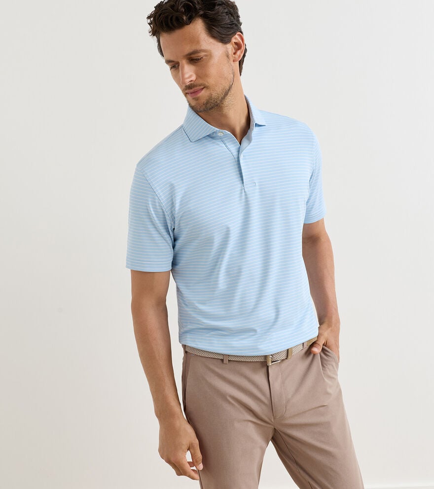 Peter Millar Crown Crafted Keynote Performance Jersey Polo: Blue Frost