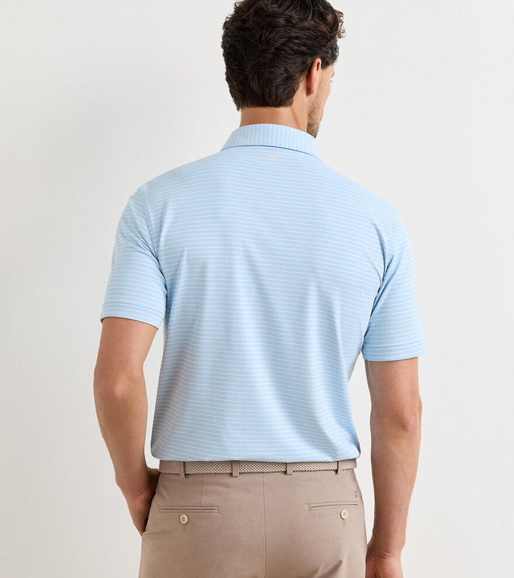 Peter Millar Crown Crafted Keynote Performance Jersey Polo: Blue Frost