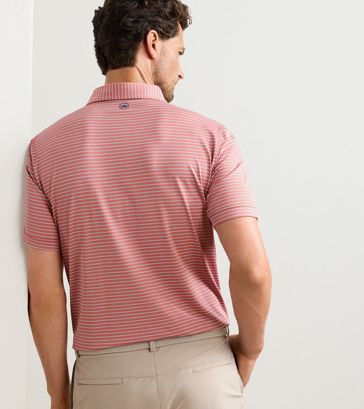 Peter Millar Crown Crafted Keynote Performance Jersey Polo: Faded Scarlet