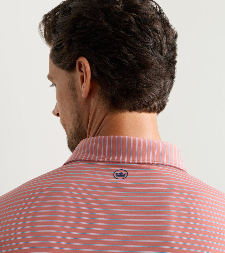 Peter Millar Crown Crafted Keynote Performance Jersey Polo: Faded Scarlet