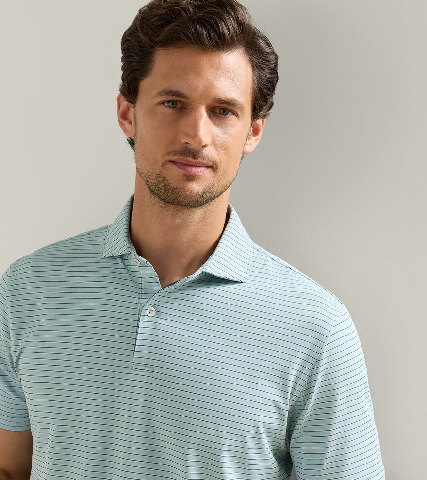 Peter Millar Crown Crafted Keynote Performance Jersey Polo: Light Willow