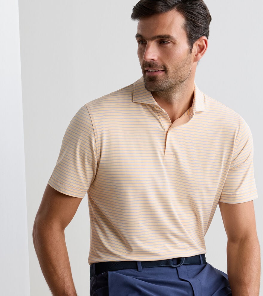 Peter Millar Crown Crafted Keynote Performance Jersey Polo: Light Orange Sorbet
