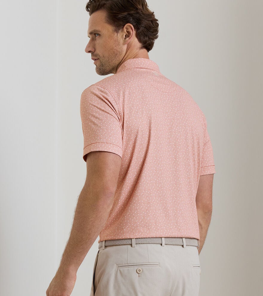 Peter Millar Crown Crafted Casablanca Performance Jersey Polo: Faded Scarlet