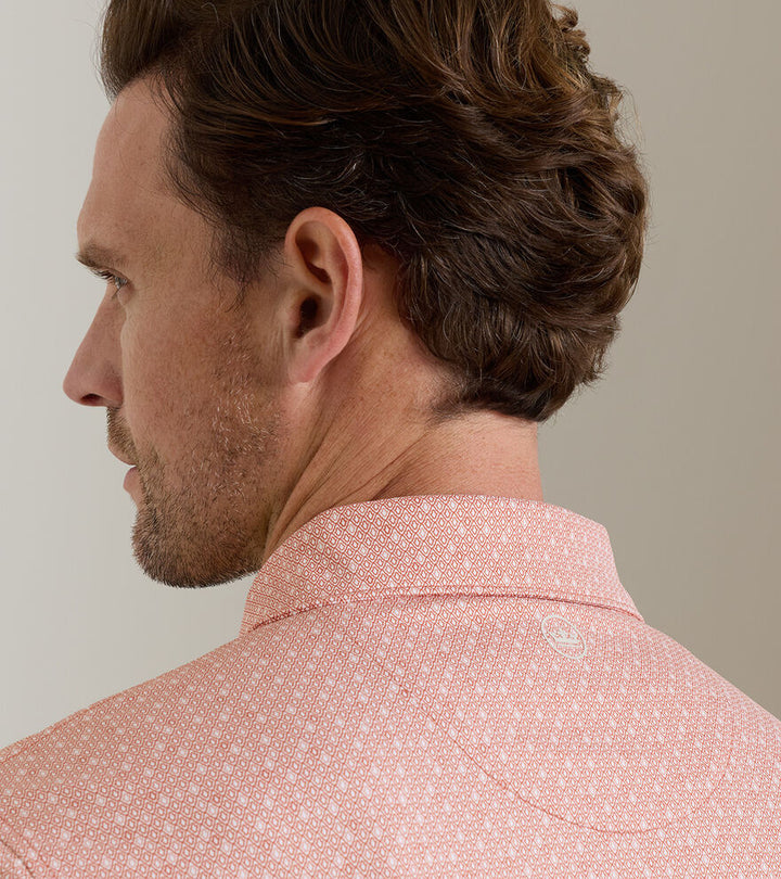 Peter Millar Crown Crafted Casablanca Performance Jersey Polo: Faded Scarlet