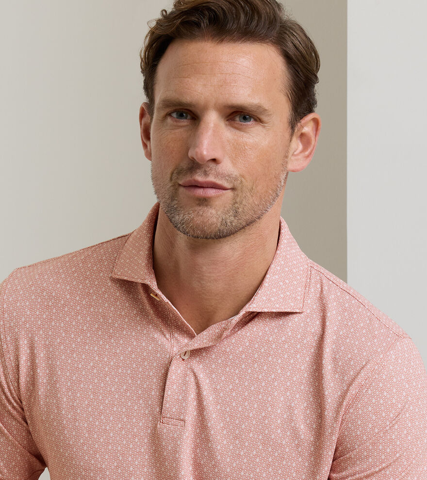 Peter Millar Crown Crafted Casablanca Performance Jersey Polo: Faded Scarlet
