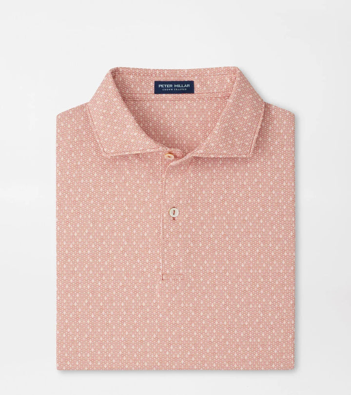 Peter Millar Crown Crafted Casablanca Performance Jersey Polo: Faded Scarlet