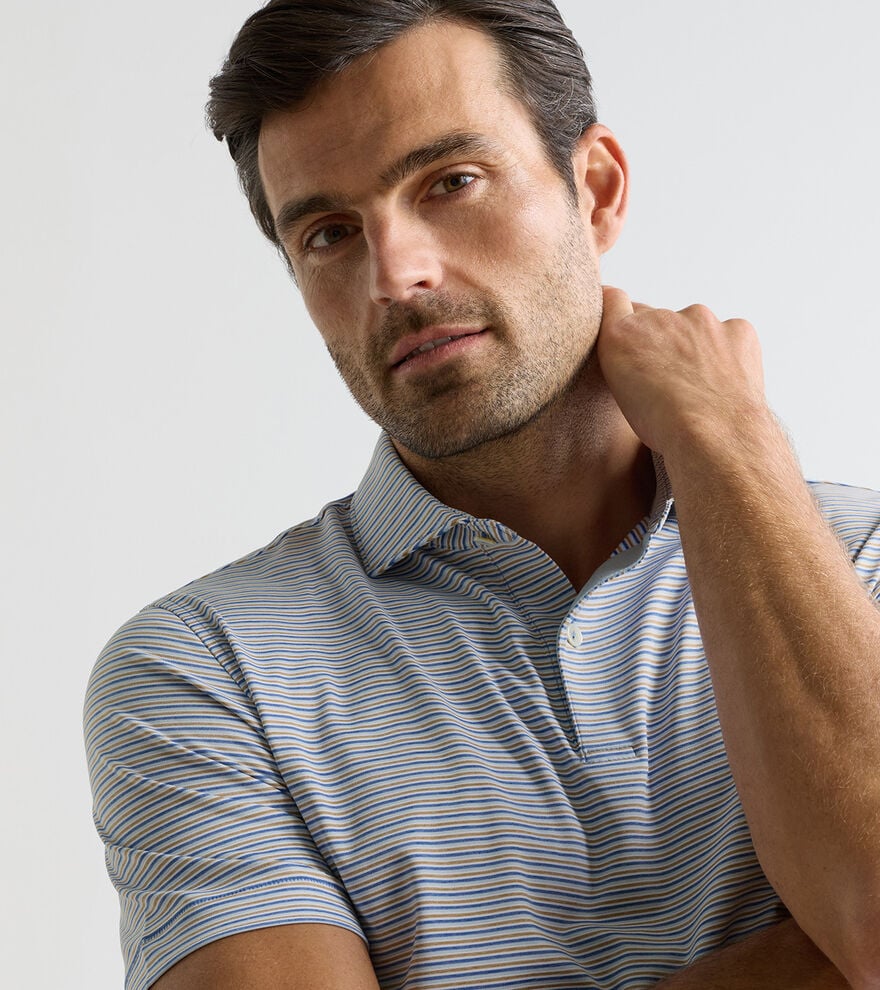 Peter Millar Crown Crafted Alda Performance Jersey Polo: Dusk Blue