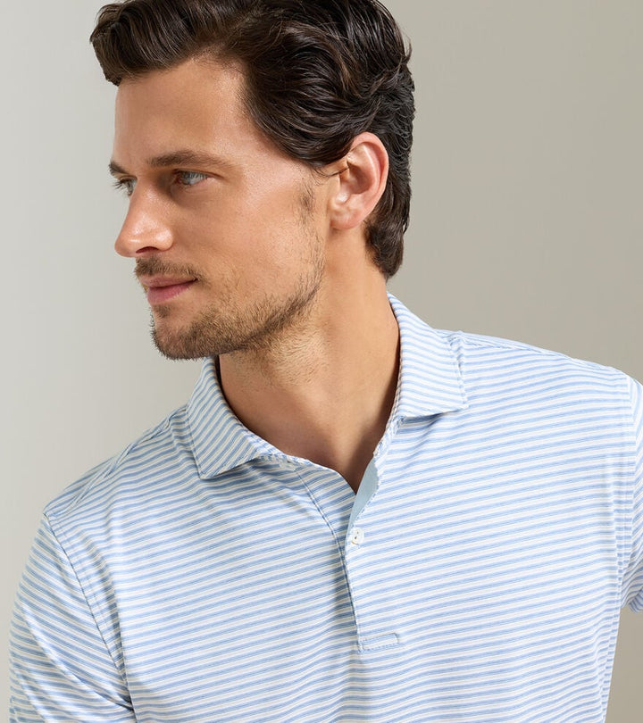 Peter Millar Crown Crafted Alda Performance Jersey Polo: Iris Mist