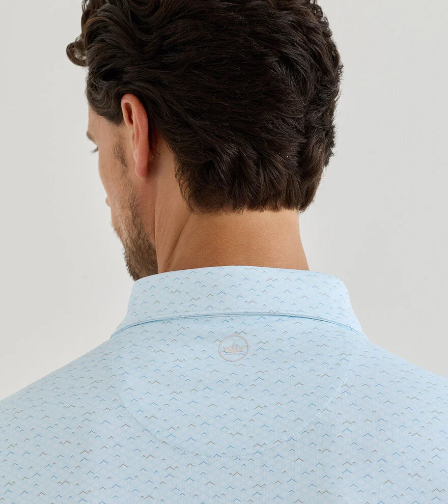 Peter Millar Crown Crafted Soprano Waves Performance Jersey Polo: Blue Brisk