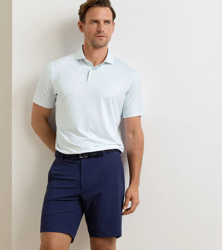 Peter Millar Crown Crafted Soprano Waves Performance Jersey Polo: White
