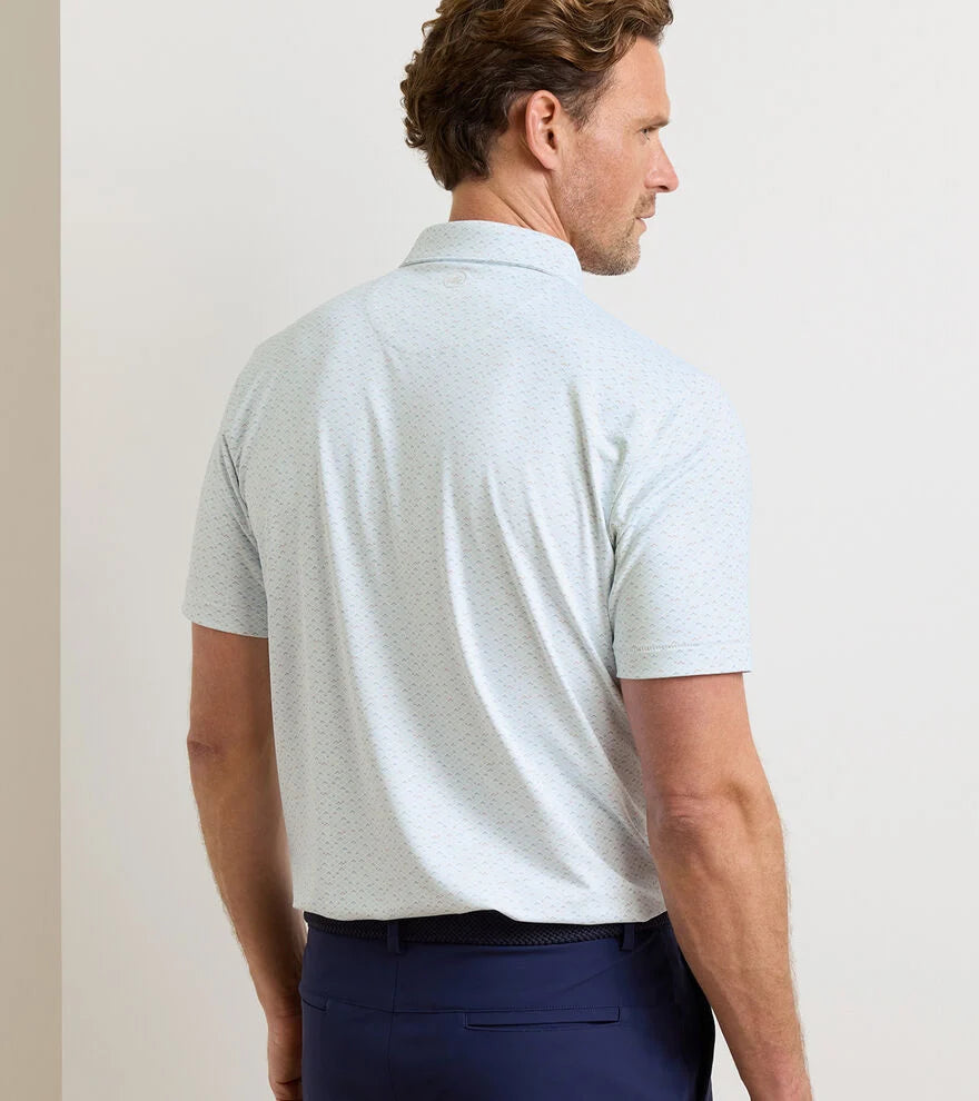 Peter Millar Crown Crafted Soprano Waves Performance Jersey Polo: White