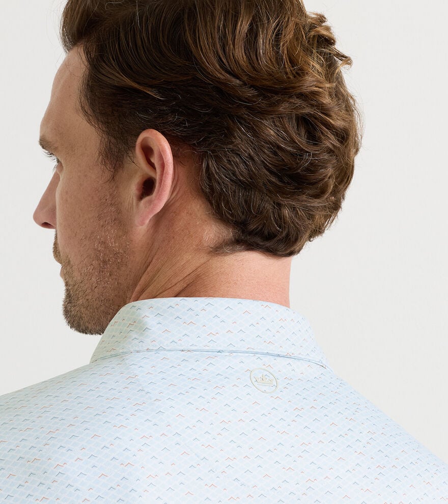 Peter Millar Crown Crafted Soprano Waves Performance Jersey Polo: White