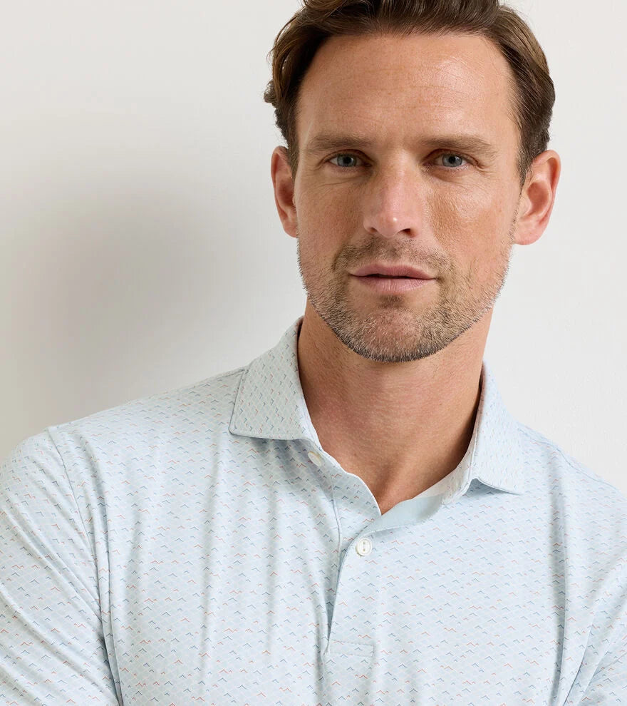 Peter Millar Crown Crafted Soprano Waves Performance Jersey Polo: White