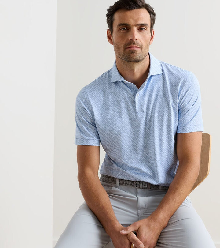Peter Millar Crown Crafted Mayfield Performance Jersey Polo: Iris Mist