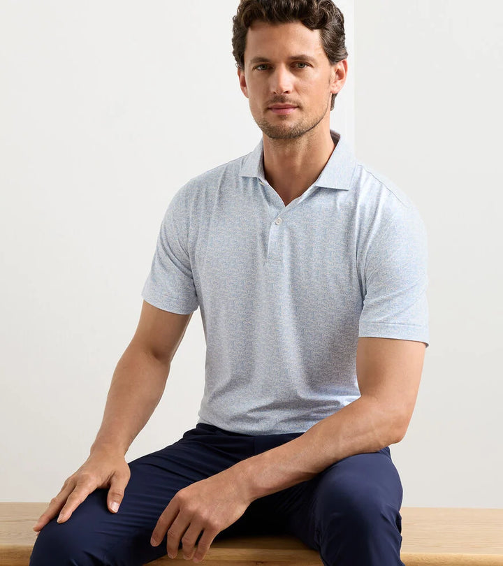 Peter Millar Crown Crafted Melody Sea Performance Jersey Polo: White