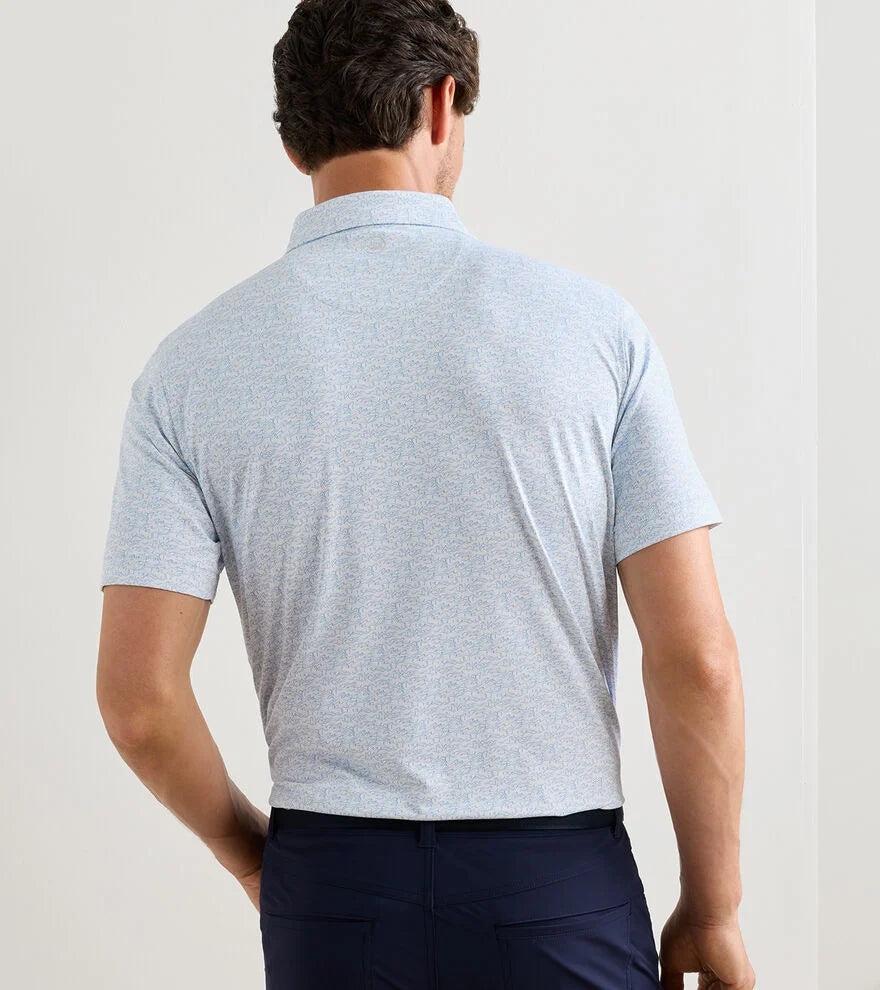 Peter Millar Crown Crafted Melody Sea Performance Jersey Polo: White