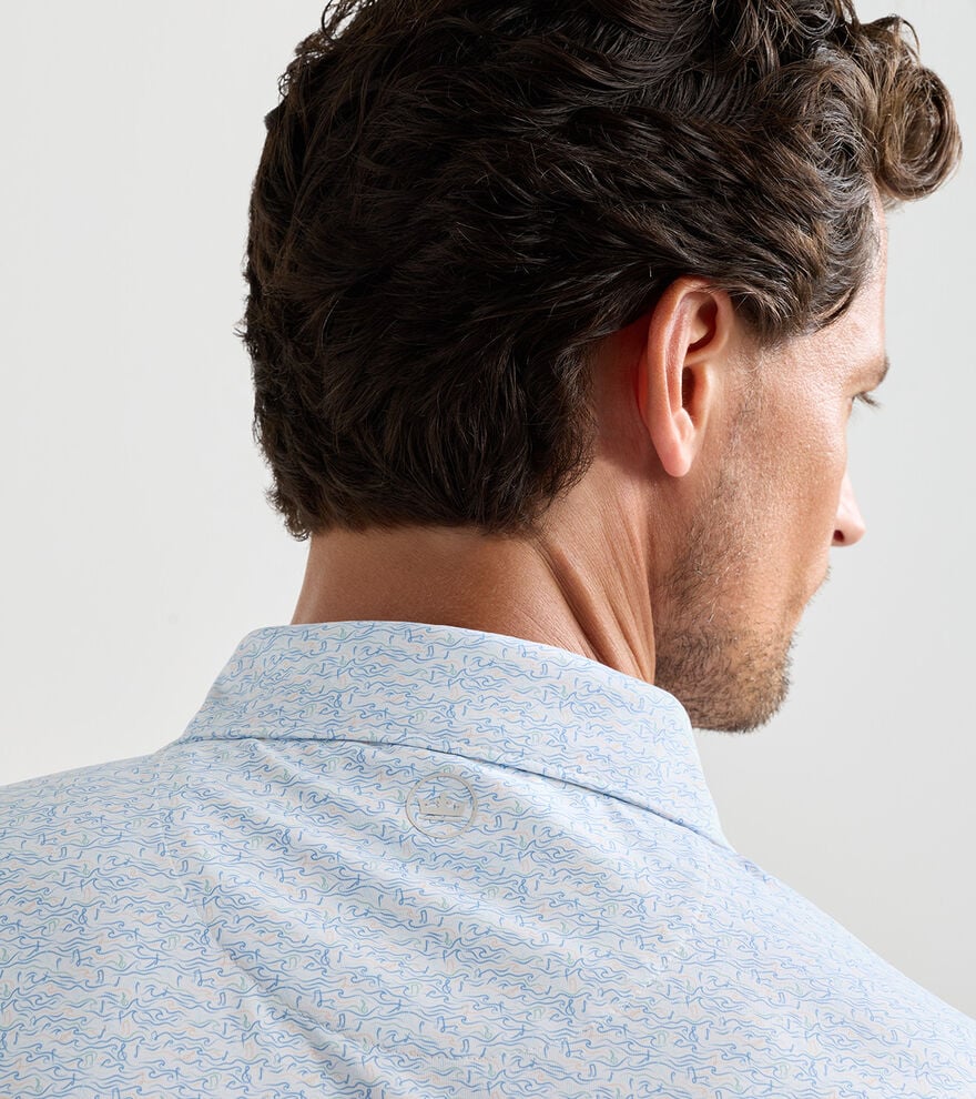 Peter Millar Crown Crafted Melody Sea Performance Jersey Polo: White