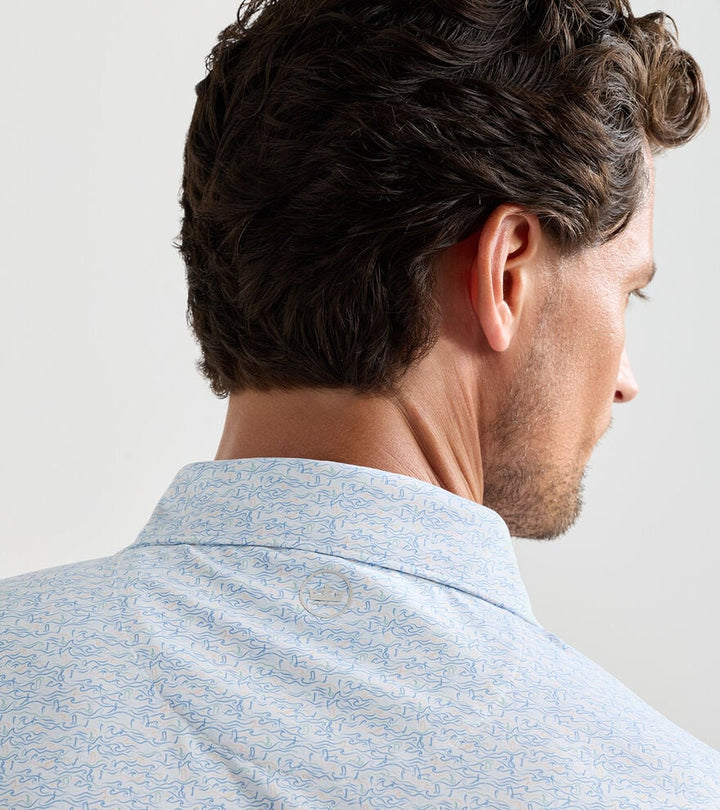 Peter Millar Crown Crafted Melody Sea Performance Jersey Polo: White