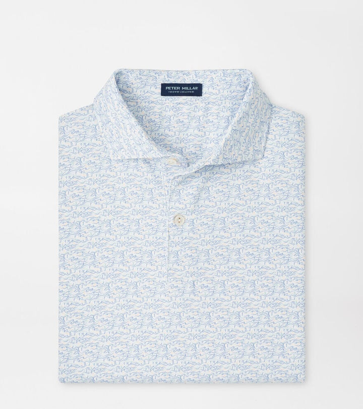 Peter Millar Crown Crafted Melody Sea Performance Jersey Polo: White