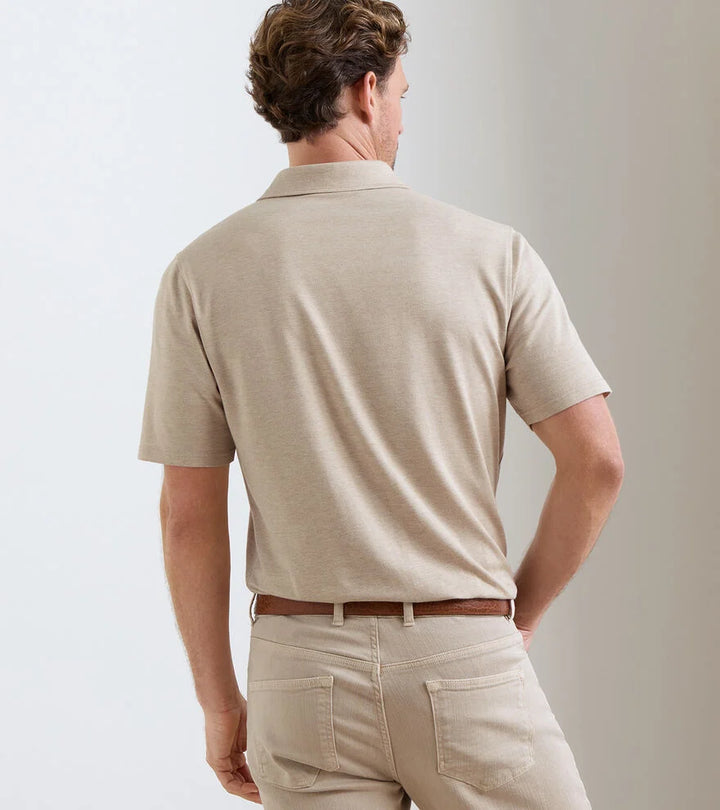 Peter Millar Excursionist Flex Herringbone Knit Polo: Truffle