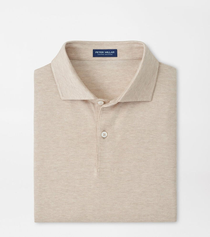 Peter Millar Excursionist Flex Herringbone Knit Polo: Truffle